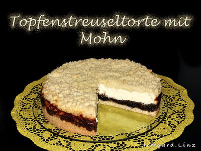 Topfenstreuseltorte mit Mohn Rezept