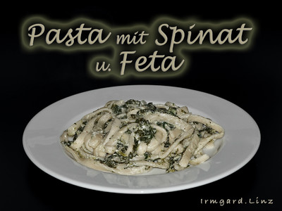 Pasta mit Spinat und Feta Rezept